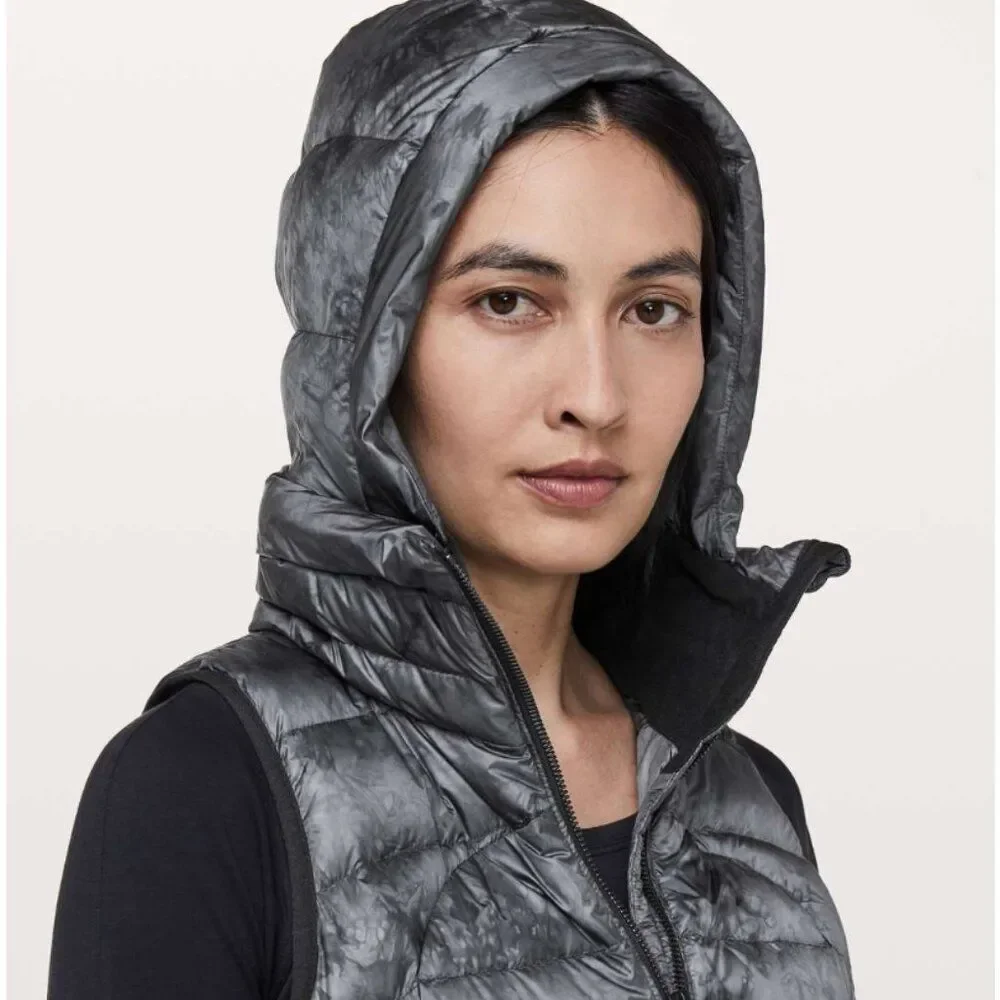lululemon Pack It Down Vest Puffer Diamond Dye Melanite Black Size 6